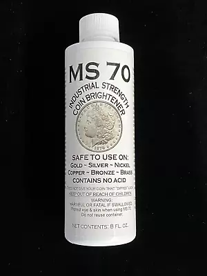 MS 70 8 Oz. Coin Cleaner Brightener For Gold Silver Copper Bronze Brass Nickel • $15.95