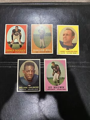 1958 Topps Football Chicago Bears Lot (5 Cards) #8 #80 #99 #114 #123 • $3.49