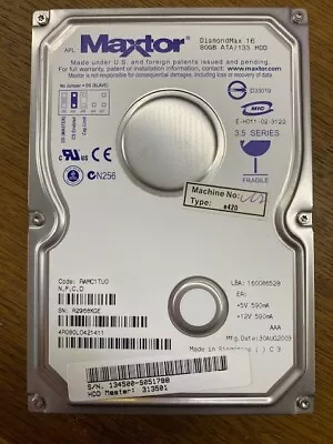 £32.99 • Buy Maxtor DiamondMax 16 4R080L0421411 80GB ATA/133 IDE Hard Drive