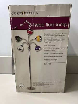 5 Head Floor Lamp Multicolor Classic Quarters 90's 2000's? Bright Color Steel • $199.99