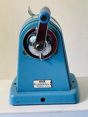 Vintage CARL Midel 5-2 Metal Pencil Sharpener Turquoise MCM • $29.95