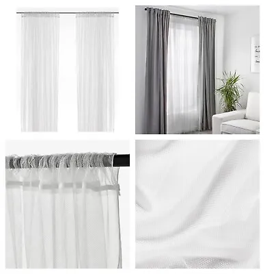 IKEA Genuine Lill Net Curtains 1 Pair White Per  Panel 280 X 250cm • £10.92