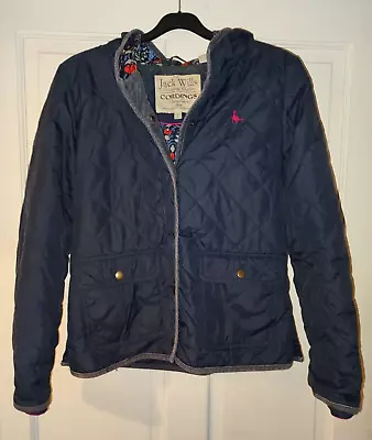 Jack Wills Cordings Navy Blue Quilted Hooded Corded Womans Jacket Size 10 • £0.99