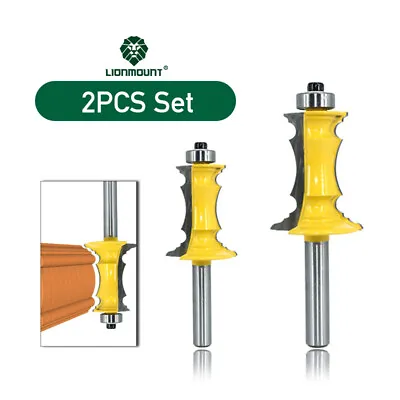 8mm Shank Miter Frame Architectural Molding Router Bit For Cabinet Door Bookcase • $13.03