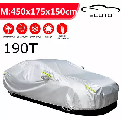 $27.95 • Buy Universal M Full Car Cover UV Rain Scratch Resistant Protection 450x175x150cm