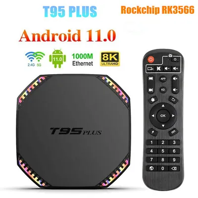 T95 PLUS RK3566 Android 11 Smart TV Box 8G 128G Dual Wifi 4K H.265 Media Player • £95.99