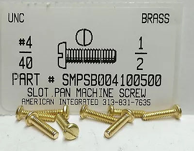 #4-40x1/2 Pan Head Slotted Machine Screws Solid Brass (37) • $12.30