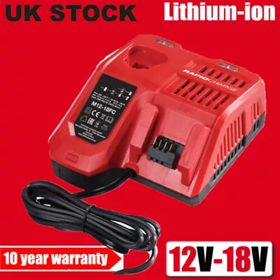 NEW Charger For Milwaukee M“12 M”18 12V 18V M12-18C 48-11-1850 Li-ion Battery • £15.92