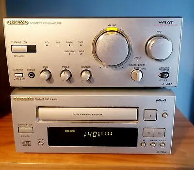 Onkyo A-905X Integrated Amplifier & Onkyo C-705X Compact Disc Player Great Sound • £200