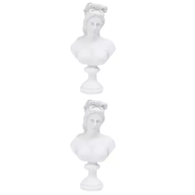  2 Pc White Resin Plaster Figure Woman Famous Nordic Sculpture • £22.78