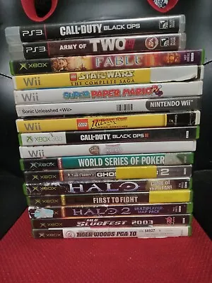 $22 • Buy Video Game Lot Of 16 Games Xbox Wii 360 PS3 Mario Halo Call Of Duty Etc. Tested