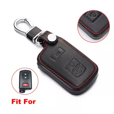 Fit Toyota 4Runner Tacoma Tundra 3 Button Leather Remote Key Fob Bag Cover Case • $11.98