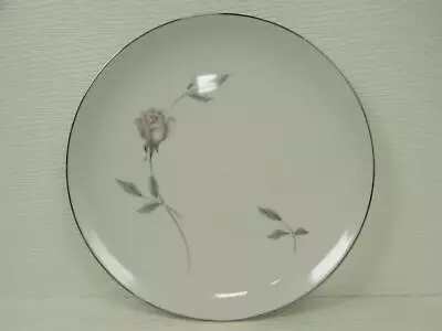 Primrose By Mikasa Dinner Plate Pink Rose Gray Leaves Platinum Trim L298 • $12.59