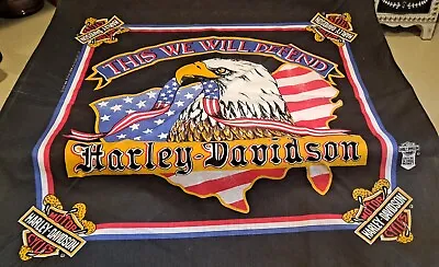 Harley-davidson Bandana Head Wrap 21” X 21” This We Will Defend New • $9.50