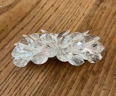 Vintage Clear Lucite Flower & Metal Hair Barrette Accessories Clip 1980s 1990s • $16.50