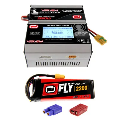 Venom 30C 3S 2200mAh 11.1V LiPo Battery With Pro Touch Charger Combo • $313.98