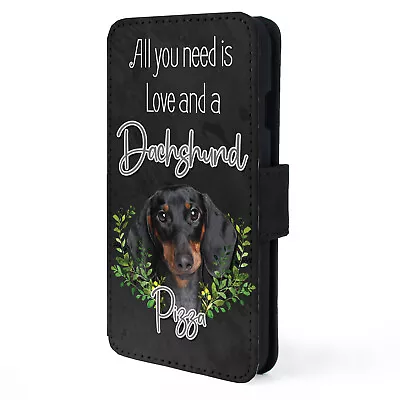 Personalised Black Dachshund IPhone Case Custom Dog Flip Phone Cover Wallet ND18 • £12.95