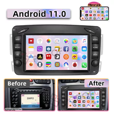 For Mercedes Benz C Class CLK W203 W209 Android 11 Car Radio Stereo GPS Sat Nav • $119.99