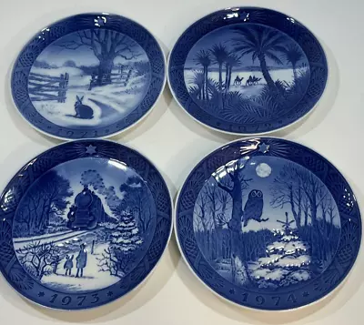 Royal Copenhagen B&G Plates Blue Set Of 4 1971 1972 1973 1974 • $13.49