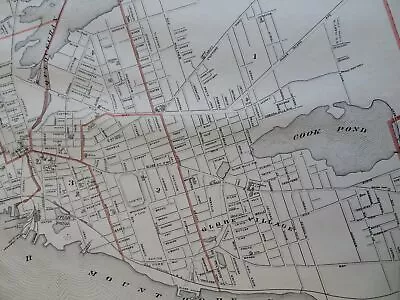 Fall River Massachusetts City Plan Steamboat Wharf Orphanage 1891 Walker Map • $60