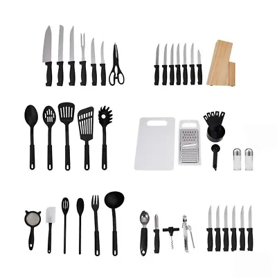 50 Piece Kitchen Utensils Set With Knife Block Set & Cutting Board • $28