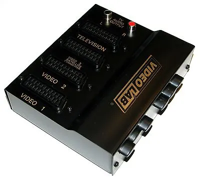 New Black Metal 3 X Three Way Scart Switch Input Expander + Rca/phono Audio Out • £16.95