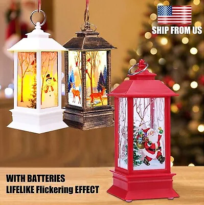 $8.69 • Buy Flickering Candle LED Light Up Lantern Christmas Lamp Xmas Tree Hanging Ornament