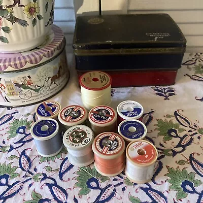 Vintage Sylko Cotton Thread Plastic  Reel X 10 Partially Used Assorted Colours • £7.99