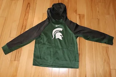 Youth L Michigan State Spartans NCAA Nike Dri-Fit Green And Gray Hoodie Sz L EUC • $20