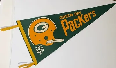 Vintage 1967 Green Bay Packers Felt Pennant Flag Single Bar Helmet 30” NFL • $11.50