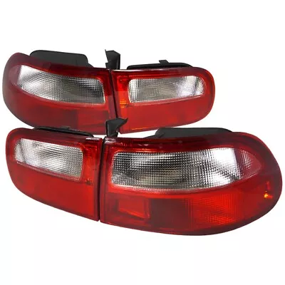 For 92-95 Honda Civic EG 3dr Hatchback Red Clear Frosted Tail Lights 4pc EX LX H • $120