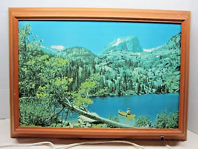 Vintage Helmscene Lighted Wall Picture Summer Scene W/ Canoe • $80