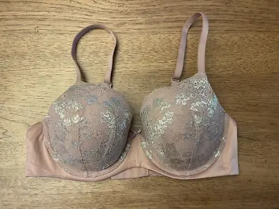 Victoria's Secret Mauve Shimmer 34DDD Body By Victoria Lightly Lined Demi Bra VS • $24.99