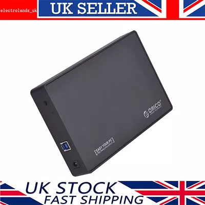 ORICO 3.5 Inch USB 3.0 To SATA III HDD Hard Drive Enclosure Caddy Case 6 Gbps BK • £25.95