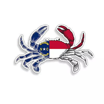 North Carolina Crab NC Flag Sticker Cup Laptop Car Vehicle Window Bumper Decal • $3.29