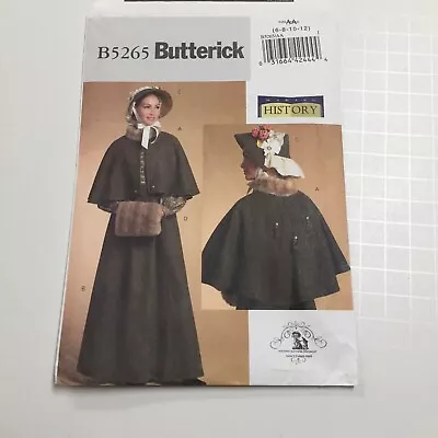 Butterick 5265 Size 6-12 Civil War Era Skirt Cape Bonnet Uncut Factory Folds • $14.89