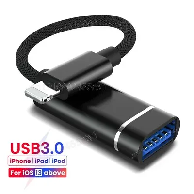 🇬🇧 8-Pin To USB 3.0 OTG Adapter For IPhone 14 13 12 11 Pro Max Xs XR 7 8 IPad • £7.99