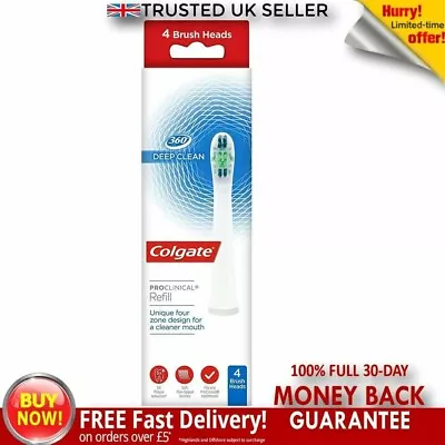 Free P&P Pack Of 4 Colgate 360 Deep Clean Proclinical Refill Toothbrush Heads • £21.99
