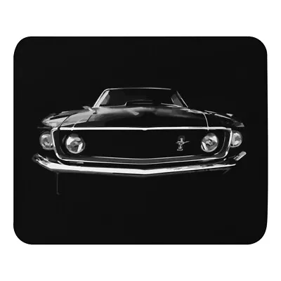 Black Vintage 1969 Ford Mustang Custom Digital Art Mouse Pad • $21.69