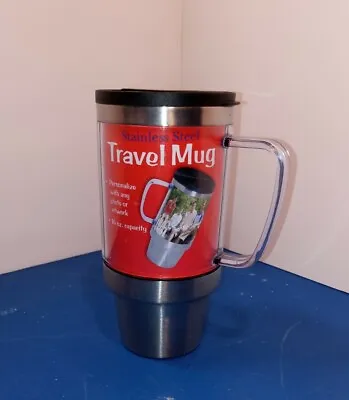 $7 • Buy Stainless Steel Photo Travel Mug 16 Ounce Capacity,6 X 4￼ And 3 5/8 X 4 Pics New