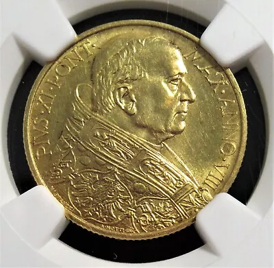 Vatican City: Pius XI Gold 100 Lire Anno VIII (1929) MS62 NGC. • $788.88