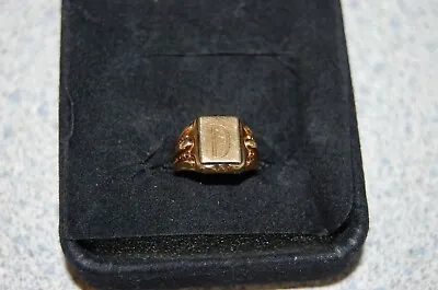 Antique Victorian Solid 10k Gold Signet Ring Initial D Child/ Baby Ring 1.78g • $100