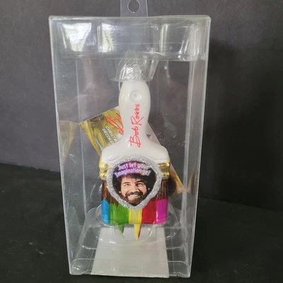 £14.38 • Buy Kurt Adler Bob Ross Paint Brush Ornament Just Let Your Imagination Go NIB NEW