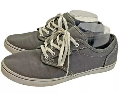 VANS Womens 8.5 Grey Tennis Shoes Lace Up 2-Tone Canvas Sneakers TB4R • $9.98