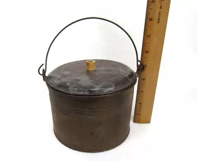 Vtg Metal Berry Bucket Child's Lunch Pail • $35