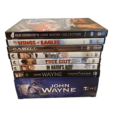 $34.99 • Buy John Wayne 19 Movie DVD Lot Collection Box Set Mclintock Wings Of Eagles Cahill