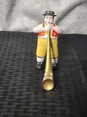 Vintage Alpine Horn Player Wooden Swedish Character • $5