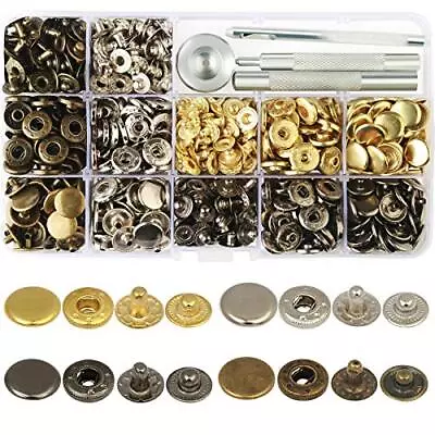 160 Sets Snap Fasteners Durable Metal Snap Button Kit Tool Press Studs With B... • $23.79