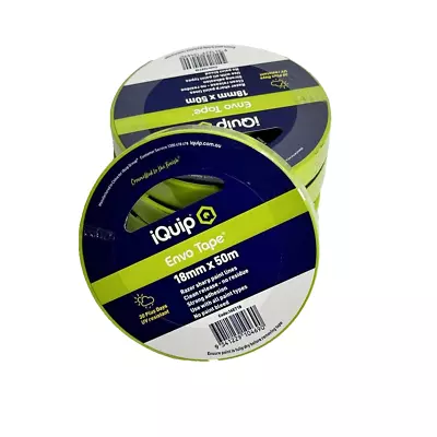 IQuip Green Envo Tape 18mm X 50m - 5 Rolls Masking Tape No Paint Bleed • $25.35