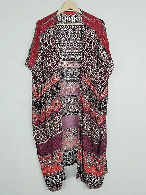TIGERLILY Womens Size M Or 12 Patterned Silk Kimono Dust Jacket • $120